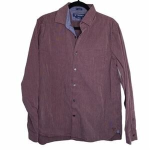 American Eagle Slim Fit Purple Pinstripe Academia Button Up Large